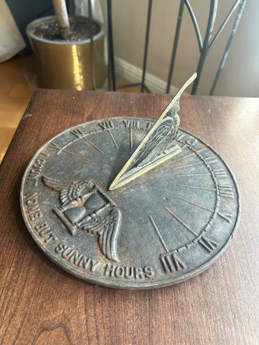 Virginia Metalcrafters Sundial Cast eagle COUNT NONE BUT SUNNY Hours vintage